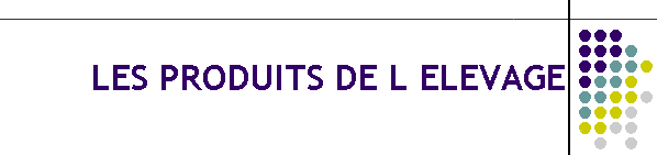 LES PRODUITS DE L ELEVAGE